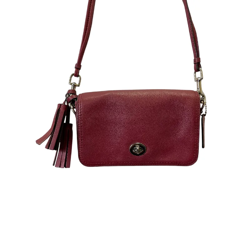 Ladies Coach Tabby bags with a detachable shoulder strapCrossbody Designer By Coach In Maroon, Size:Small