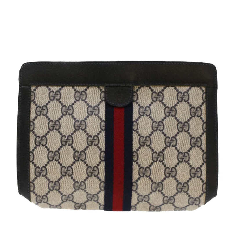 Ladies Gucci Dionysus bags in a pastel colorGucci GG Canvas Sherry Line Clutch Bag PVC Leather Navy Red  yk7860