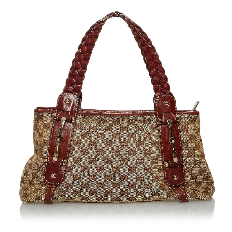 Women Gucci bags with a front - zip pocket for small itemsGucci GG Canvas Pelham Shoulder Bag