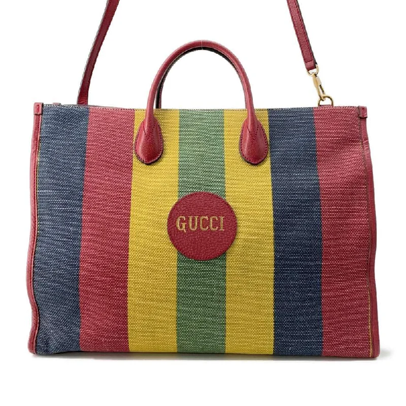 Women Gucci Sylvie bags with a monogram - embossed leatherGUCCI Baiadera 2WAY Tote Bag Multicolor 630358 Canvas Leather