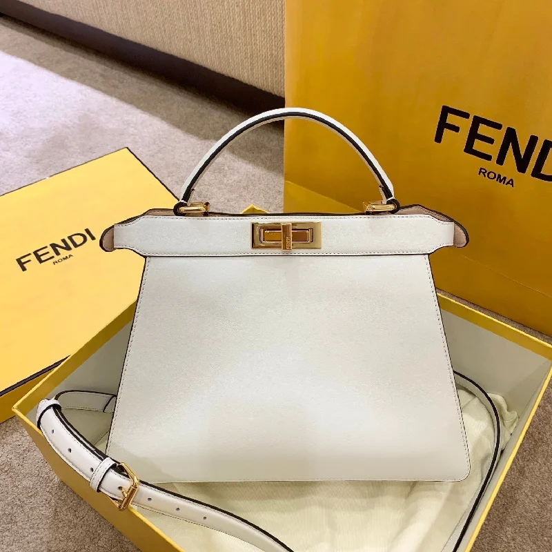 Small - sized Fendi crossbody bags in smooth calfskin leather for a compact and stylish carryFendi Peekaboo  Small iseeu Bag