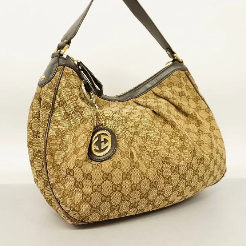 Gucci Marmont bags for women with gold - toned hardwareGUCCI  Sukey Shoulder Bag 232955 GG Canvas,Leather Shoulder Bag Beige,Brown