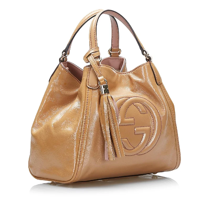 Medium - sized Women Gucci handbags for everyday useGucci Small Patent Soho Satchel (SHG-Sj16xT)