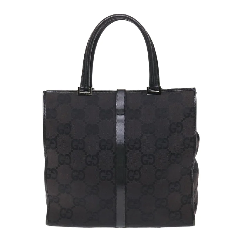 Gucci backpacks for women with a padded laptop compartmentGUCCI GG Canvas Jackie Tote Bag Leather Black 00210643444  49600