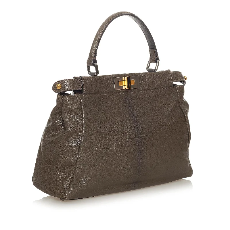 Fendi By The Way bags with a leather - wrapped drawstring for a luxurious and tactile feelFendi Peekaboo Leather Satchel (SHG-27570)