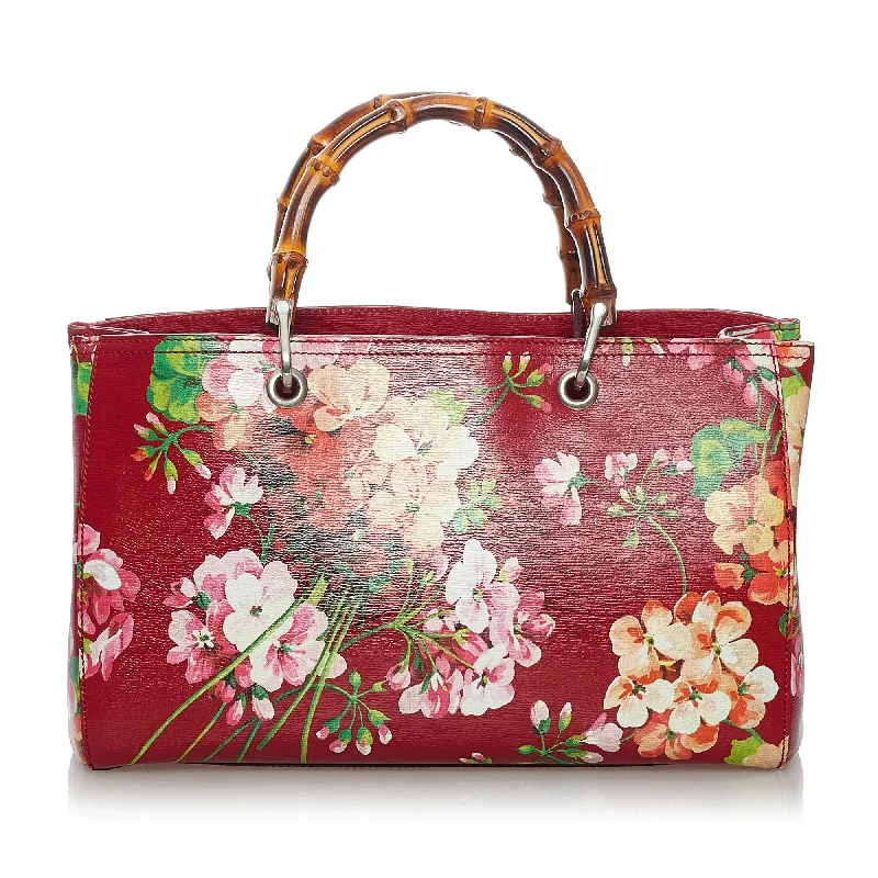 Gucci Flora Bamboo Shopper Leather Satchel (29733)