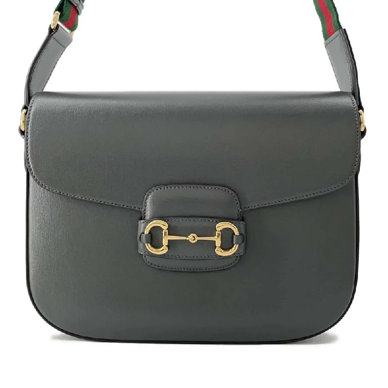 Gucci backpacks for women with a padded laptop compartmentGUCCI Horsebit1955 Shoulder Bag Gray 700457 Leather