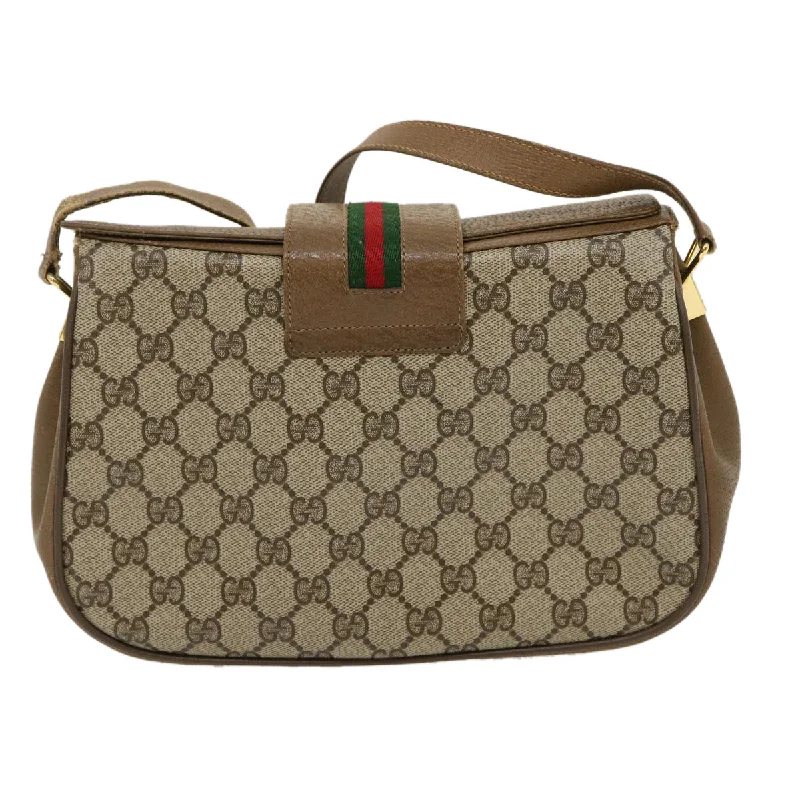 Women Gucci crossbody bags with a woven leather strapGUCCI Web Sherry Line GG Canvas Shoulder Bag Beige Red Green  ar6721