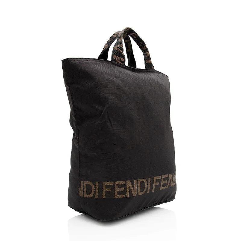 Fendi tote bags with a self - cleaning interior lining for easy maintenanceFendi Nylon FF 1925 Tote (SHF-21366)