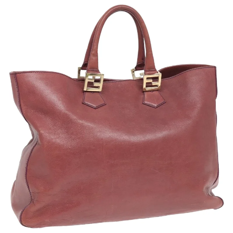 Fendi tote bags with a double - handle and shoulder - strap option for versatile carryingFENDI Hand Bag Leather Pink  83683