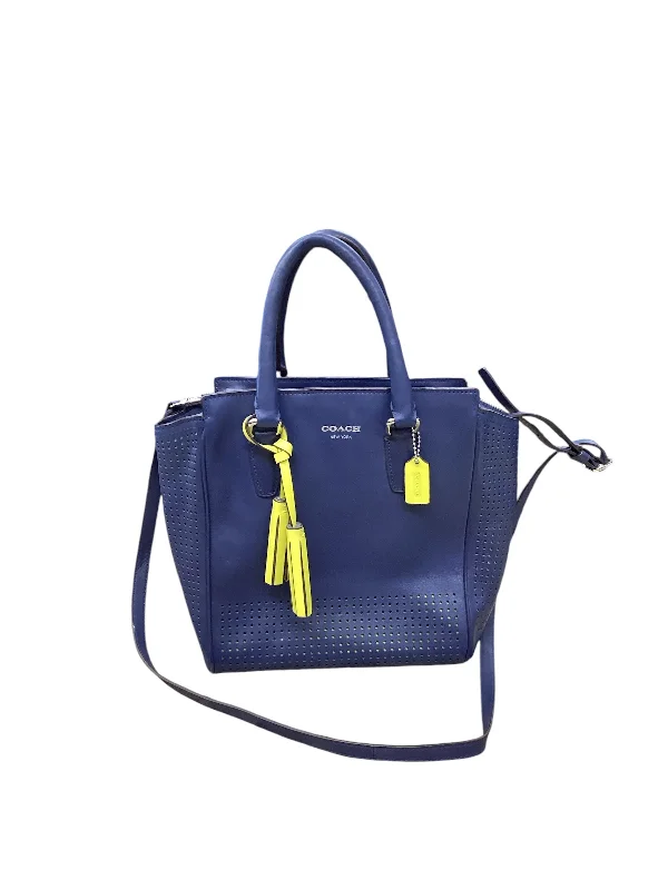 Coach bags with a chain - link trim and a leather body for a modern edgeHandbag By Coach, Size: Medium