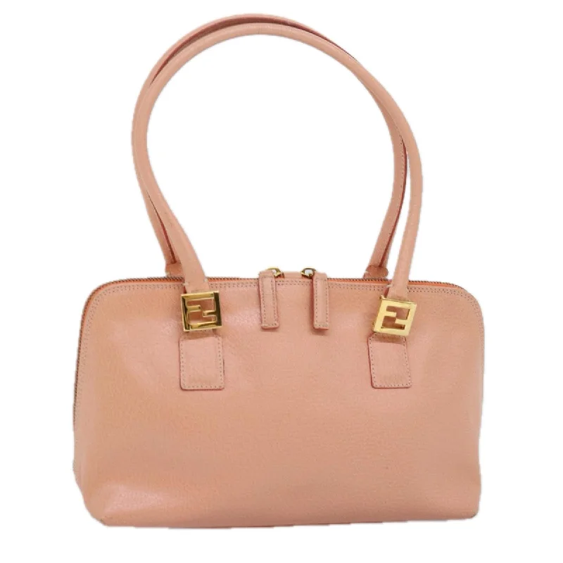 Fendi tote bags with a double - zip closure for enhanced securityFENDI Hand Bag Leather Pink  73857