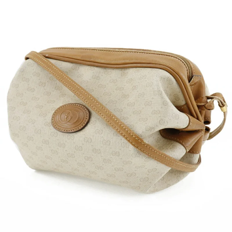 Ladies Gucci Dionysus bags with a detachable shoulder strapGUCCI Old  Shoulder Bag 077-115-5770 PVC Coated Canvas Made in Italy Beige Crossbody Zipper Women's