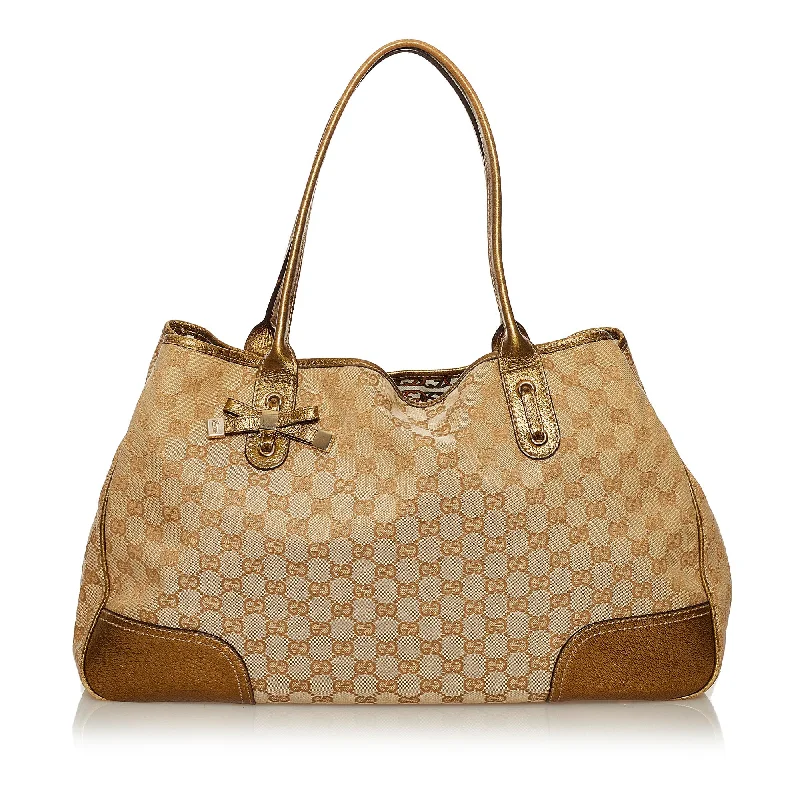 Women Gucci crossbody bags with a woven leather strapGucci GG Canvas Princy Tote Bag