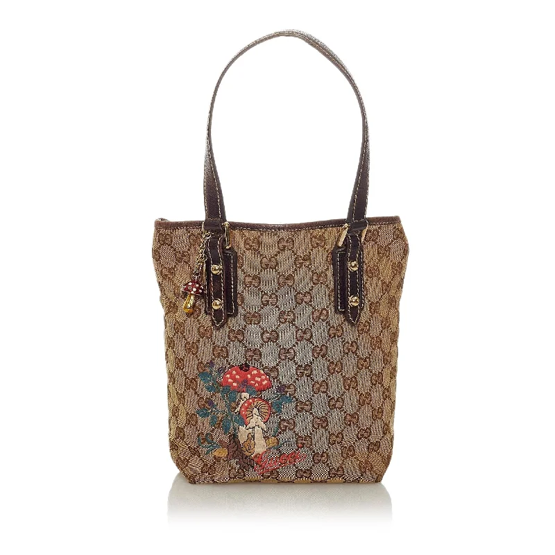 Medium - sized Women Gucci handbags for everyday useGucci GG Canvas Mushrooms Tote Bag