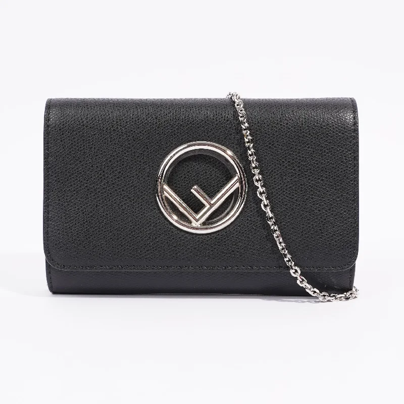 Fendi tote bags with a self - cleaning interior lining for easy maintenanceFendi F is Fendi Wallet on Chain Black Leather OS