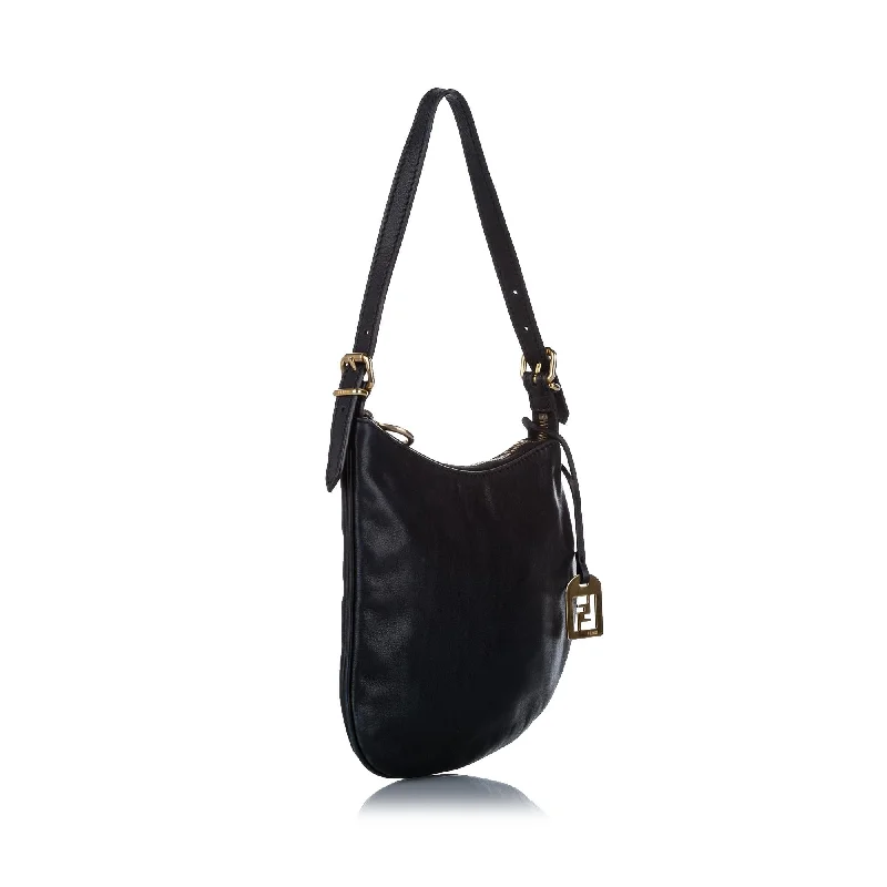 Ladies Fendi shoulder bags with a detachable key fob for easy key managementFendi Oyster Leather Shoulder Bag (SHG-32336)