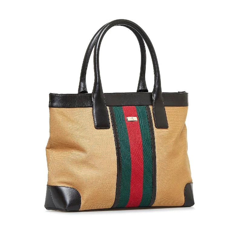 Women Gucci Sylvie bags with a detachable ribbon detailGucci Web Tote (SHG-jtqe4n)