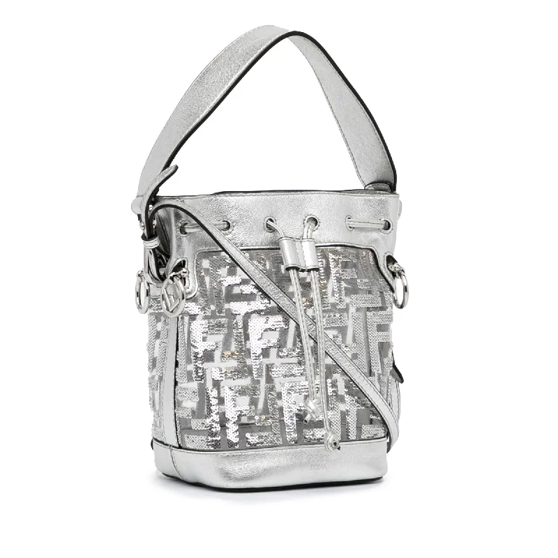 Fendi tote bags with a reinforced bottom for increased durabilityFendi Mini Mon Tresor Sequined Bucket Bag (SHG-qQnN4Z)