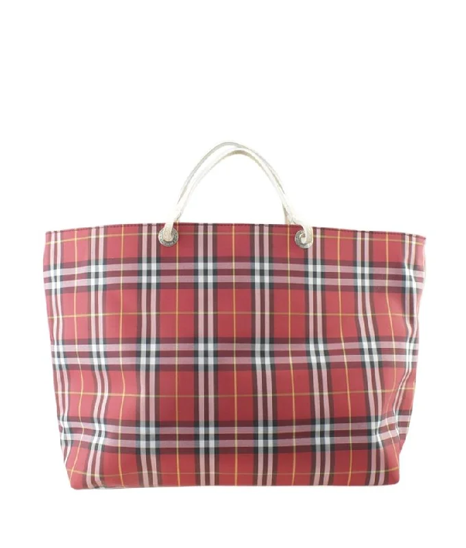 Dark - Hued Burberry Bags for a Sophisticated LookBurberry Vintage Nova Check Red Nylon Tote