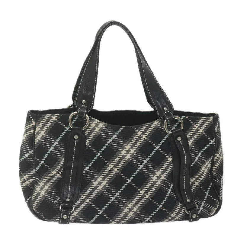 Trendy Burberry Hobo Bags for Casual WearBURBERRY Nova Check Blue Label Tote Bag Canvas Black  hk1018