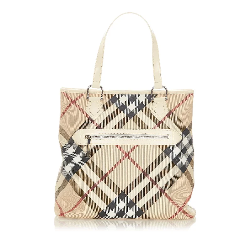 Burberry Bags with Adjustable Handles for Different Carrying WaysBurberry Supernova Check Canvas Tote Bag (SHG-20394)