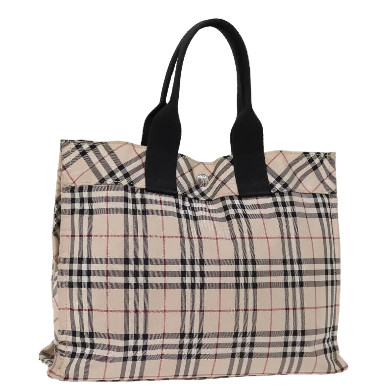 Pattern - Mixing Burberry Bags for a Fashion - Forward LookBURBERRY Nova Check Blue Label Hand Bag Nylon Beige Auth kk235