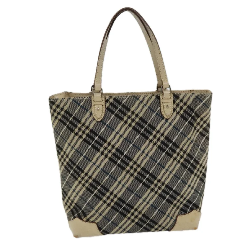 Color - Blocked Burberry Bags for a Bold StatementBURBERRY Nova Check Blue Label Tote Bag Canvas Navy Silver Silver  bs16583