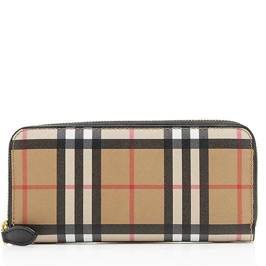 Burberry Bags with Detachable Straps for CustomizationBurberry Vintage Check Leather Zip Around Wallet