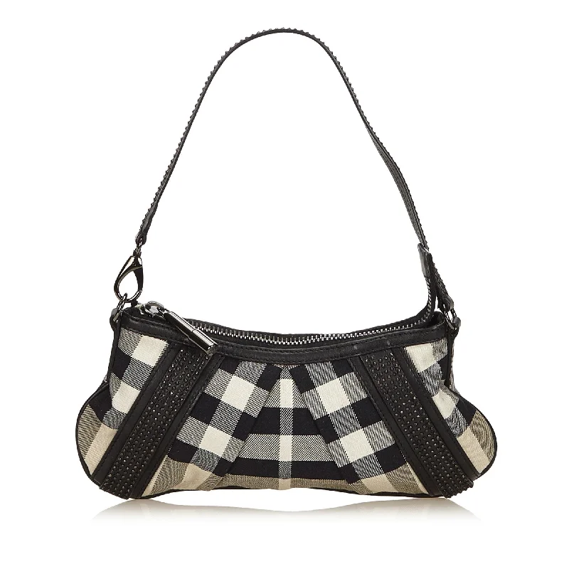 Pet - Friendly Burberry Pet Carrier BagsBurberry White Ivory Jacquard Fabric Plaid Baguette United Kingdom