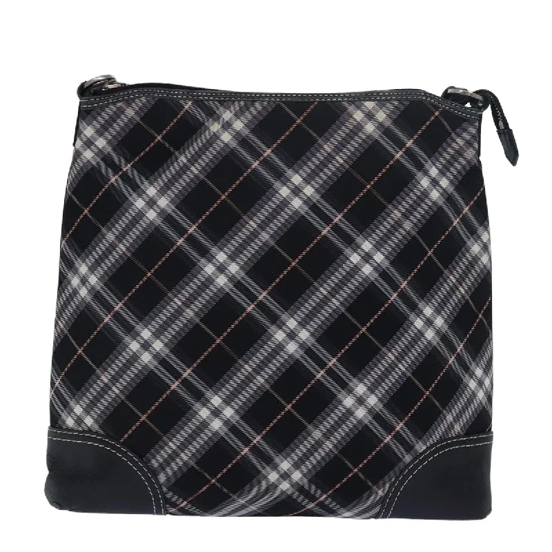 Sustainable and Ethical Burberry Bags for Conscious ConsumersBURBERRY Nova Check Blue Label Shoulder Bag Nylon Black  80167