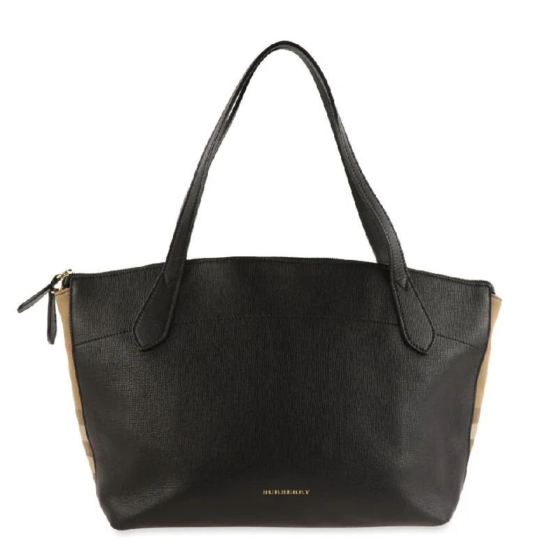 Limited Edition Burberry Bags for CollectorsBurberry Welburn House Check Tote Black Leather Shoulder Bag