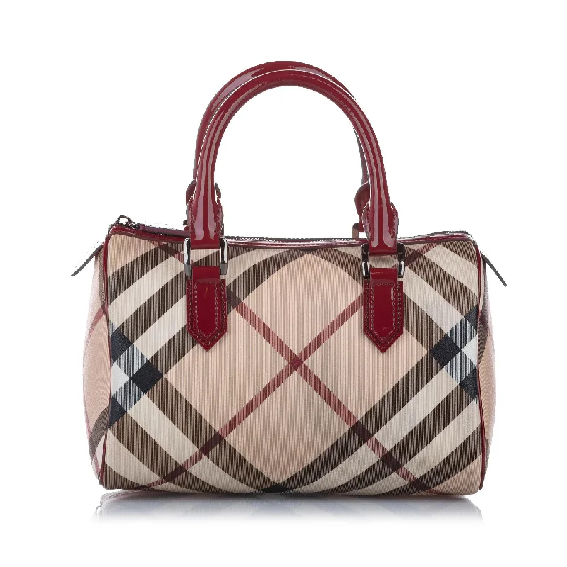 Burberry Bags with Hidden Pockets for Secret StorageBurberry Supernova Check Canvas Boston Bag (SHG-13373)