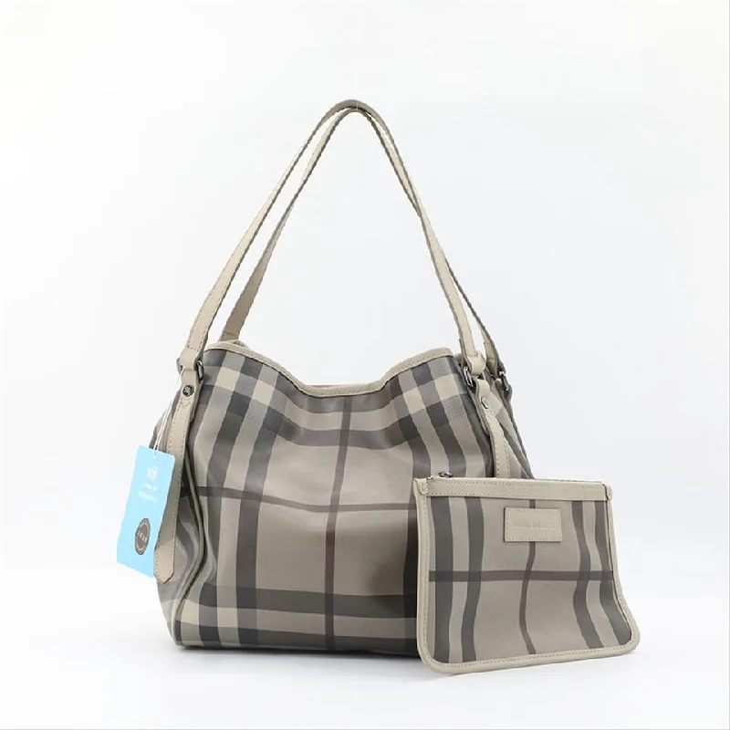 Burberry Bags with Zipper Compartments for SecurityBurberry Super Nova Grey Canvas Tote