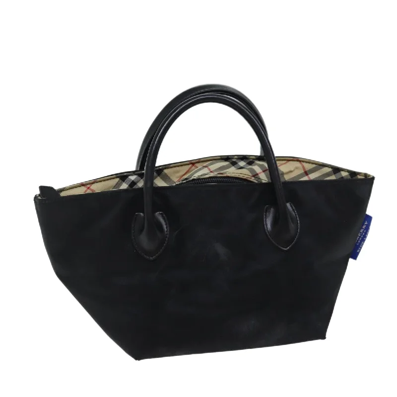 Quilted Burberry Bags for a Luxurious FeelBURBERRY Nova Check Blue Label Hand Bag Nylon Black Beige Auth bs13576