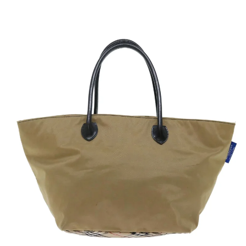 Pattern - Mixing Burberry Bags for a Fashion - Forward LookBURBERRY Nova Check Blue Label Tote Bag Nylon Beige  bs13607