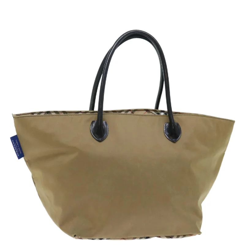 Soft Leather Burberry Duffel Bags for Weekend TripsBURBERRY Nova Check Blue Label Tote Bag Nylon Beige Auth bs13607