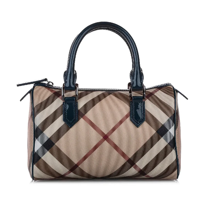 Travel - Approved Burberry Carry - on BagsBurberry Supernova Check Chester Canvas Bowling Bag (SHG-14421)