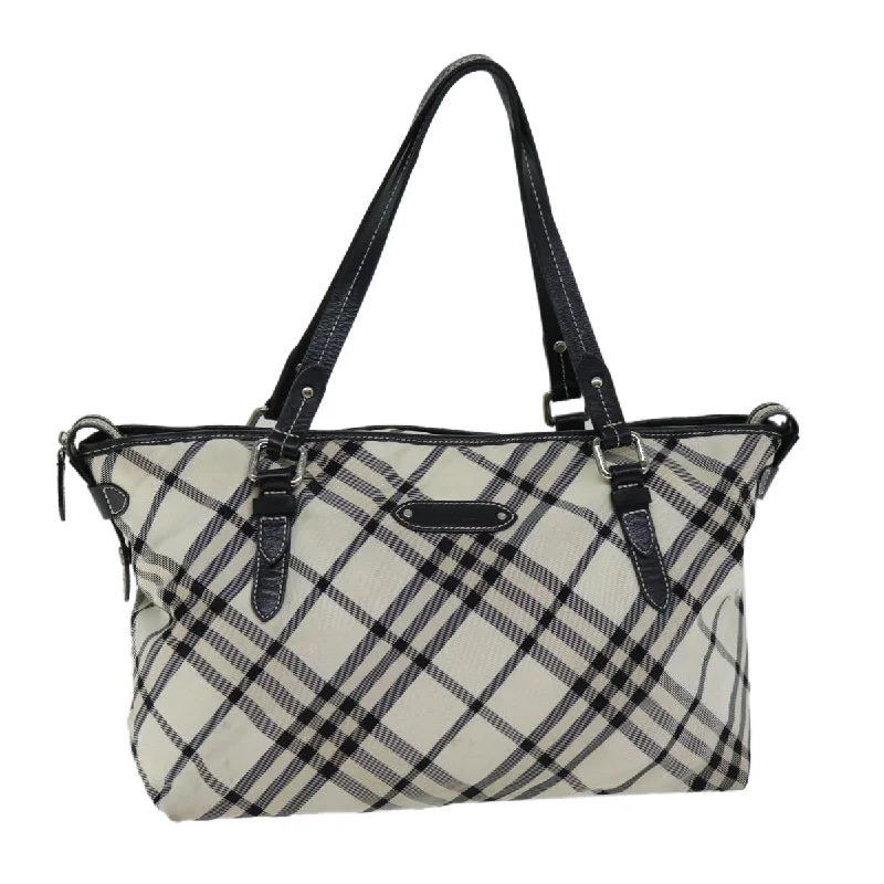 High - Capacity Burberry Duffle Bags for Long TripsBURBERRY Nova Check Blue Label Tote Bag Nylon Beige Black Auth bs13861