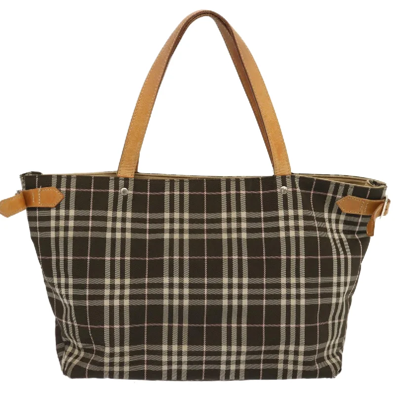 Functional Burberry Diaper Bags for New MomsBURBERRY Nova Check Blue Label Tote Bag Nylon Brown  ti1618