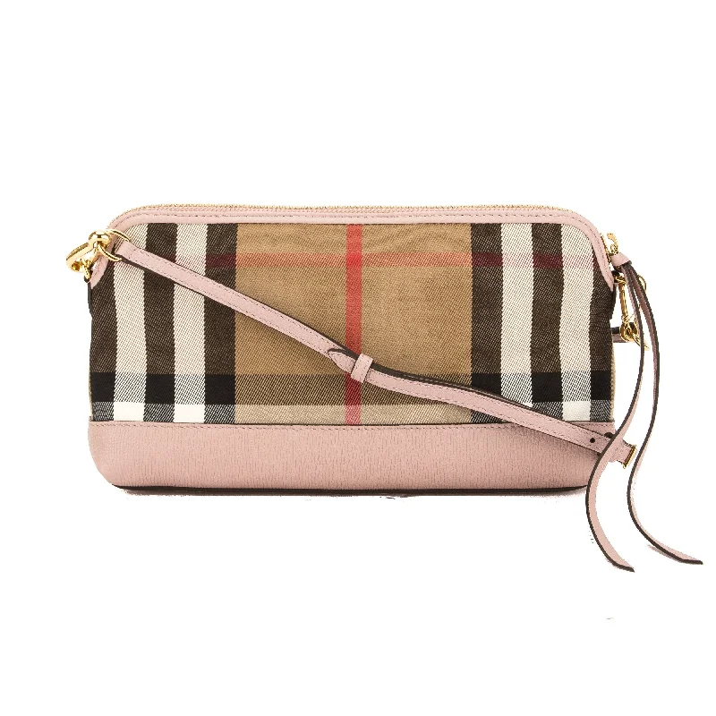 High - Quality Burberry Leather Shoulder BagsBurberry Pale Orchid Leather and House Check Abingdon Clutch Bag (3647007)