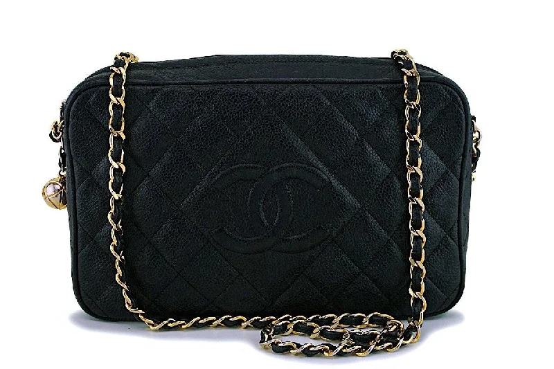 Chanel Classic Flap Bag for Evening PartyChanel Vintage Black Caviar Camera Case Bag 24k GHW