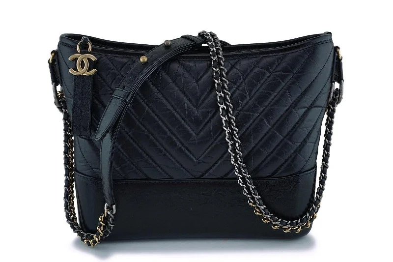 Chanel Medium Tote Bag for Office LadiesChanel Black Calfskin Medium Chevron Gabrielle Hobo Bag