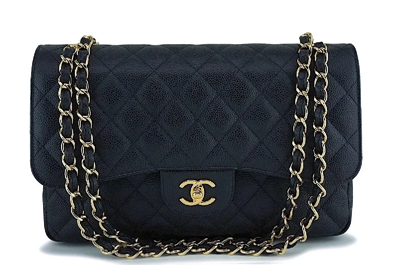 Chanel Medium Tote Bag for Office LadiesChanel Black Caviar Classic Jumbo Double Flap Bag GHW