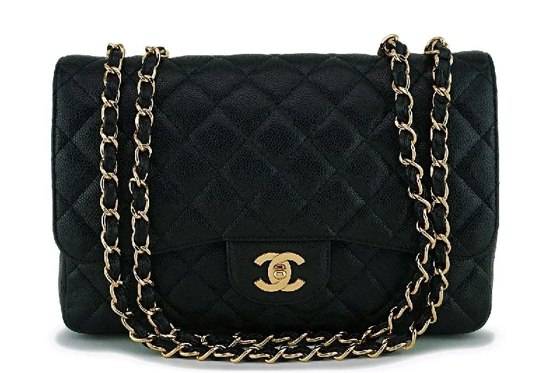 Chanel Colorful Handbag for Spring OutfitsChanel Black Caviar Classic Jumbo Flap Bag GHW