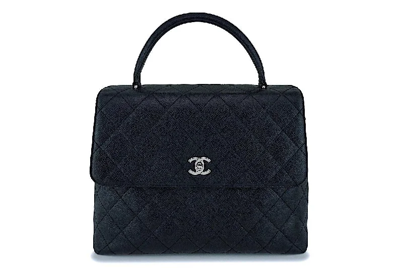 Chanel Quilted Leather Shoulder Bag for FashionistasChanel Black Caviar Classic Kelly Handheld Flap Tote Bag SHW