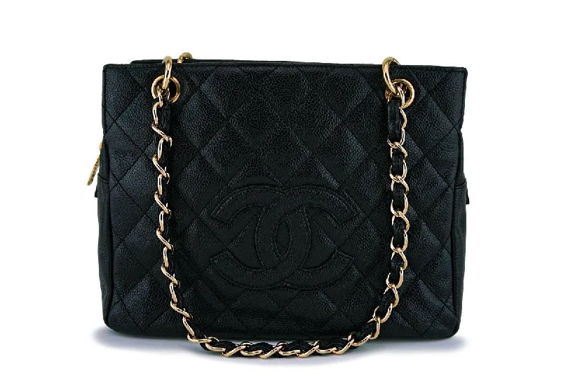 Chanel Designer Handbag with Unique DesignChanel Black Caviar Classic Petite Timeless Shopper Tote Bag GHW