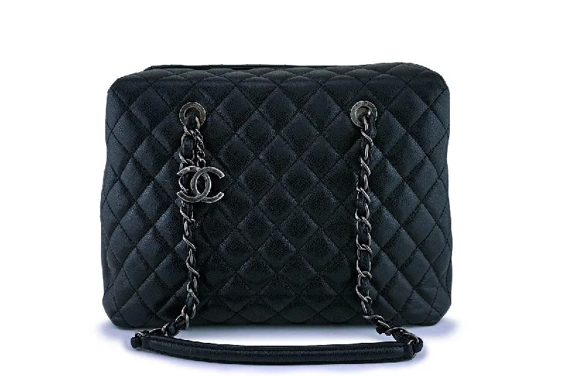 Chanel Medium Tote Bag for Office LadiesChanel Black Caviar Classic Quilted Business Tote Bag