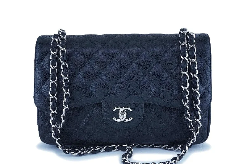 Chanel Quilted Leather Shoulder Bag for FashionistasChanel Black Caviar Jumbo Classic Double Flap Bag SHW