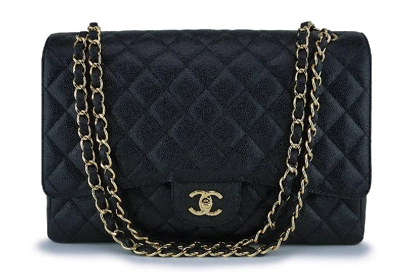 Chanel Vintage Inspired Handbag for Retro LoversChanel Black Caviar Maxi Classic Flap Bag GHW